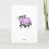 ブラック、パープル、シルバーのフローラ結婚ゴシックの写真 サンキューカード (裏面)