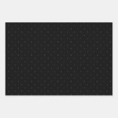 ブラック、パープル、ホワイトの3つのマイクロ水玉模様セット ラッピングペーパーシート (正面3)