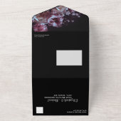 ブラック & パープル ムーディ オールインワン招待状 (外側)