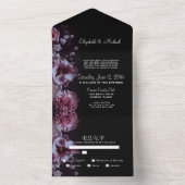ブラック & パープル ムーディ オールインワン招待状 (内側)