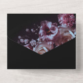 ブラック & パープル ムーディ オールインワン招待状 (裏面)