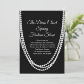 ブラック&パールファッションショー招待状 招待状 (スタンド正面)