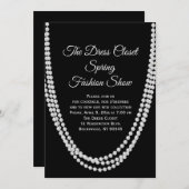 ブラック&パールファッションショー招待状 招待状 (正面/裏面)