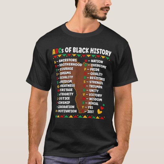 ブラック・ヒストリーのABC Tシャツ (正面)