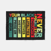 ブラック・ヒストリージャネットに謝罪する フリースブランケット (正面(横))