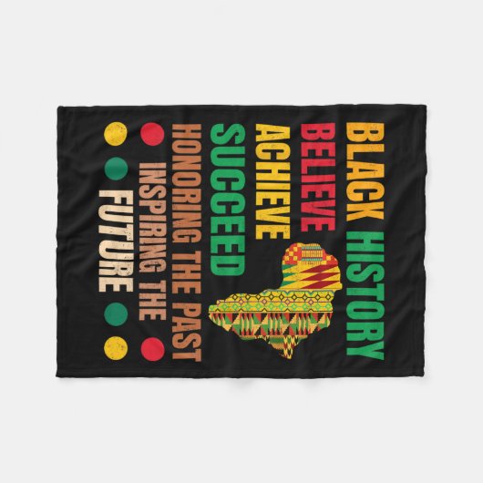 ブラック・ヒストリーズインスパイア過去の未来の男性W フリースブランケット (正面(横))