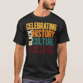ブラック・ヒストリー文化の卓越性を祝う Tシャツ (正面)