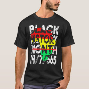 ブラック・ヒストリー月247365アフリカ地図メラニン2022 Tシャツ