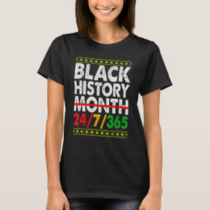 ブラック・ヒストリー月247365アフリカ地図メラニン2022 Tシャツ