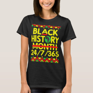 ブラック・ヒストリー月247365アフリカ地図メラニン2023 Tシャツ