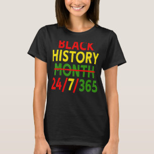 ブラック・ヒストリー月247365アフリカ地図メラニン2023 Tシャツ