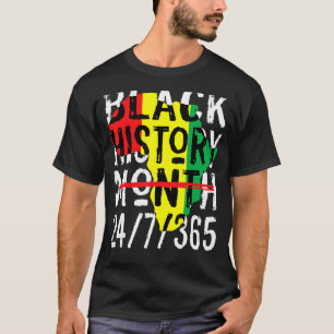 ブラック・ヒストリー月247365アフリカ地図メラニン2023 Tシャツ