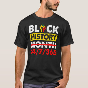 ブラック・ヒストリー月247365アフリカ地図メラニン2023 Tシャツ