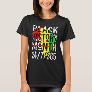 ブラック・ヒストリー月247365アフリカ地図メラニン2023 Tシャツ