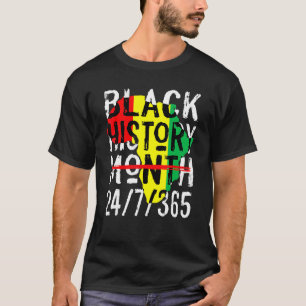 ブラック・ヒストリー月247365アフリカ地図メラニン2023 Tシャツ