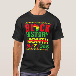 ブラック・ヒストリー月247365アフリカ地図メラニン2023 Tシャツ