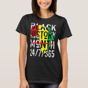 ブラック・ヒストリー月247365アフリカ地図メラニン2023 Tシャツ