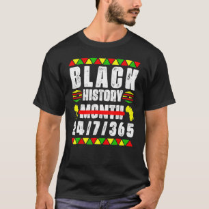 ブラック・ヒストリー月247365アフリカ地図メラニン2023 Tシャツ