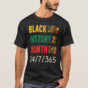 ブラック・ヒストリー月247365アフリカ地図メラニン2023 Tシャツ