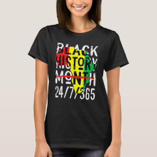 ブラック・ヒストリー月247365アフリカ地図メラニン・ウォーム Tシャツ