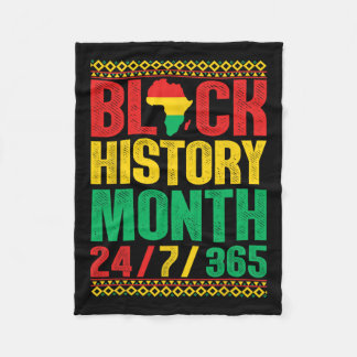 ブラック・ヒストリー月247365シャツ・アフリ男性へカ・ウォ フリースブランケット
