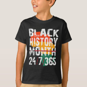 ブラック・ヒストリー月247365シャツ・アフリ男性へカ・ウォ Tシャツ
