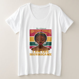 ブラック・ヒストリー・モンスの名言 メラニン女性ハリケーン プラスサイズTシャツ