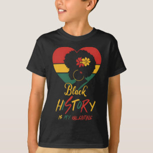 ブラック・ヒストリー・モンス・イズ・マイ・バレンタイン ブラック女性 彼 Tシャツ