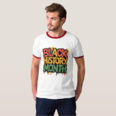 ブラック・ヒストリー・月のグラフィティ Tシャツ (正面フル)