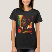 ブラック・ヒストリー・月の輝く女王 スピリットアート Tシャツ (正面)