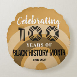 ブラック・ヒストリー・月間の100周年を祝おう ラウンドクッション