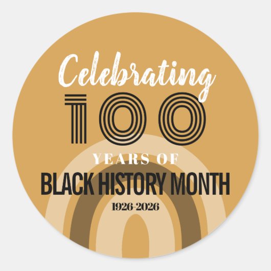 ブラック・ヒストリー・月間の100周年を祝おう ラウンドシール (正面)