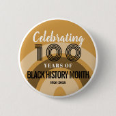 ブラック・ヒストリー・月間の100周年を祝おう 缶バッジ (正面)