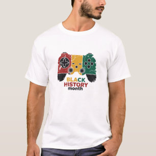 ブラック・ヒストリー・月間ゲーマーフラグダストコントローラー Tシャツ