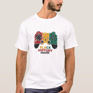 ブラック・ヒストリー・月間ゲーマーフラグダストコントローラー Tシャツ
