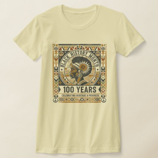 ブラック・ヒストリー・月間100周年記念Tシャツ Tシャツ (レイダウン)