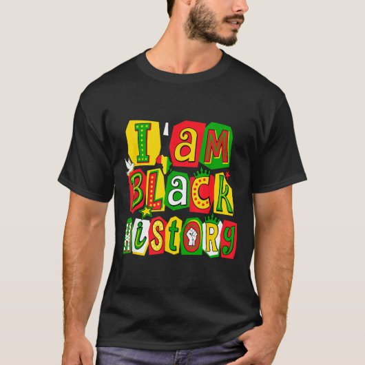 ブラック・ヒストリー・月間 アフリカ系アメリカ人 黒人男性 Tシャツ (正面)