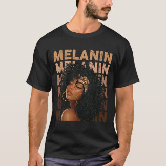 ブラック・ヒストリー・月間 アフロアメリカン メラニン クイーン ギ Tシャツ