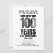 ブラック・ヒストリー・月間 100周年ディナー 招待状 (正面)