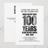 ブラック・ヒストリー・月間 100周年ディナー 招待状 (正面/裏面)