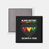 ブラック・ヒストリー・月間 2025 実行 学ぶ 創造 マグネット (正面/裏面)