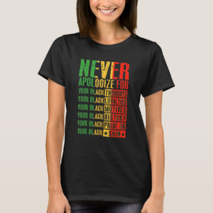 ブラック・ヒストリーPに対して謝罪しない Tシャツ