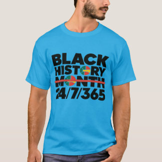 ブラック・ヒストリ月24/7/365" Tシャツデザイン Tシャツ