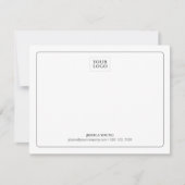 ブラック |ビジネスシンプルパーソナライズされたロゴ ノートカード (正面)