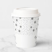 ブラック |ビジネスロゴ冬のクリスマスホリデー 紙コップ (左)