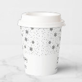 ブラック |ビジネスロゴ冬のクリスマスホリデー 紙コップ (右)
