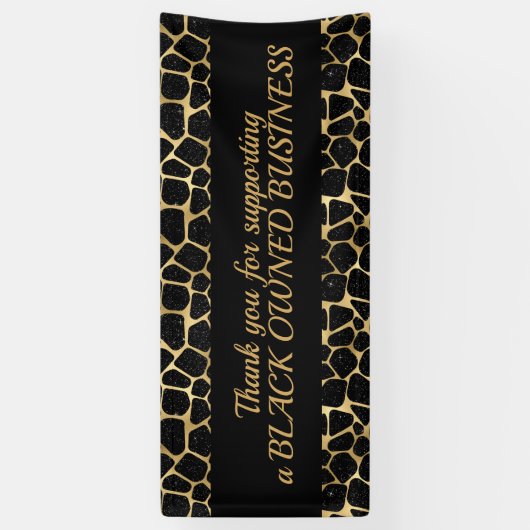 ブラック・ビジネス感謝していを支持するブラック・グラム 横断幕 (縦)