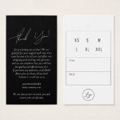 ブラック・ビジネス・アパレルお礼つるラベルとロゴ (正面&裏面)