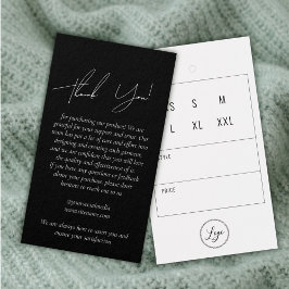 ブラック・ビジネス・アパレルお礼つるラベルとロゴ