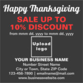 ブラック・ビニールのステッカーでビジネス感謝祭セール シール (正面)